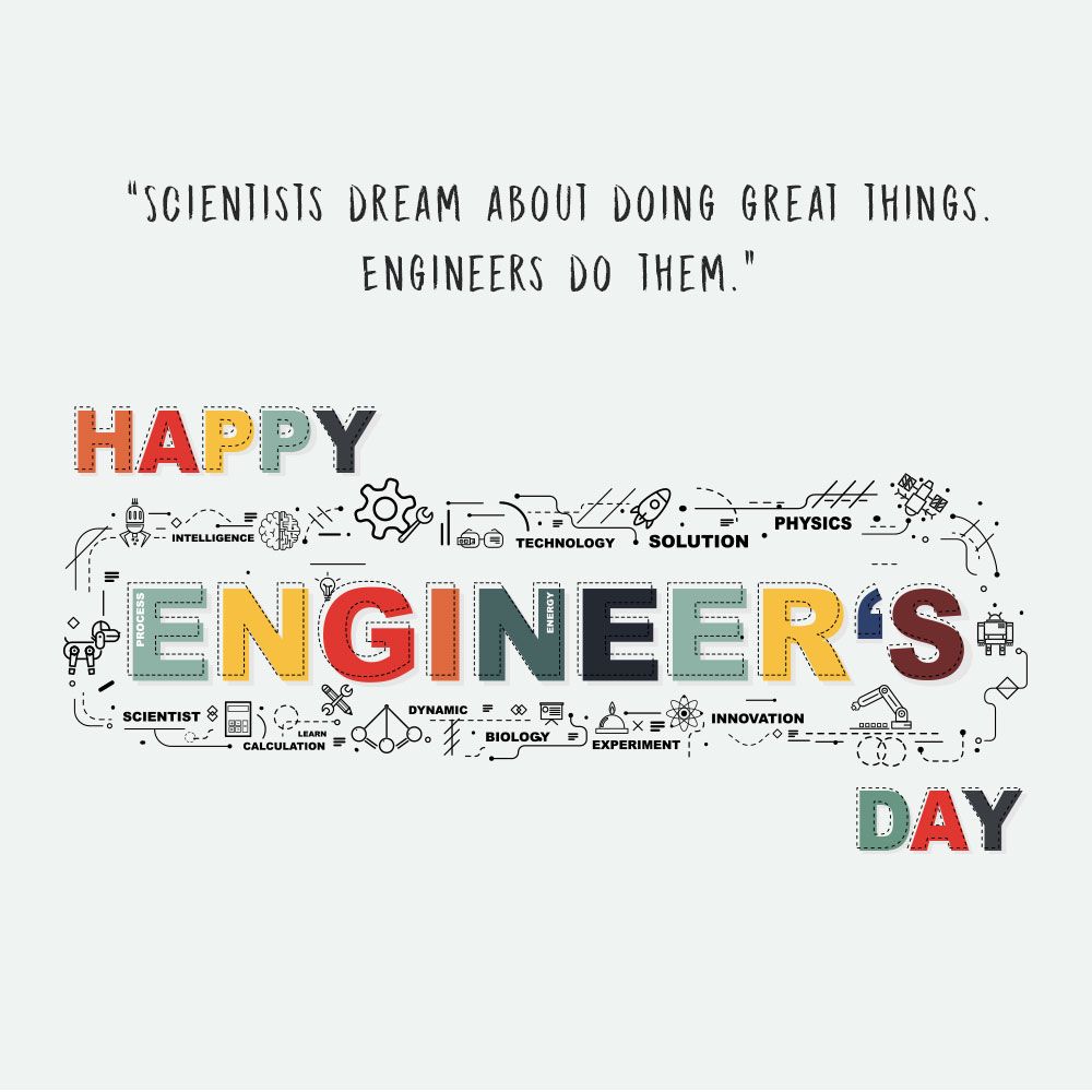 Happy Engineers Day Creative Robot Wallpaper