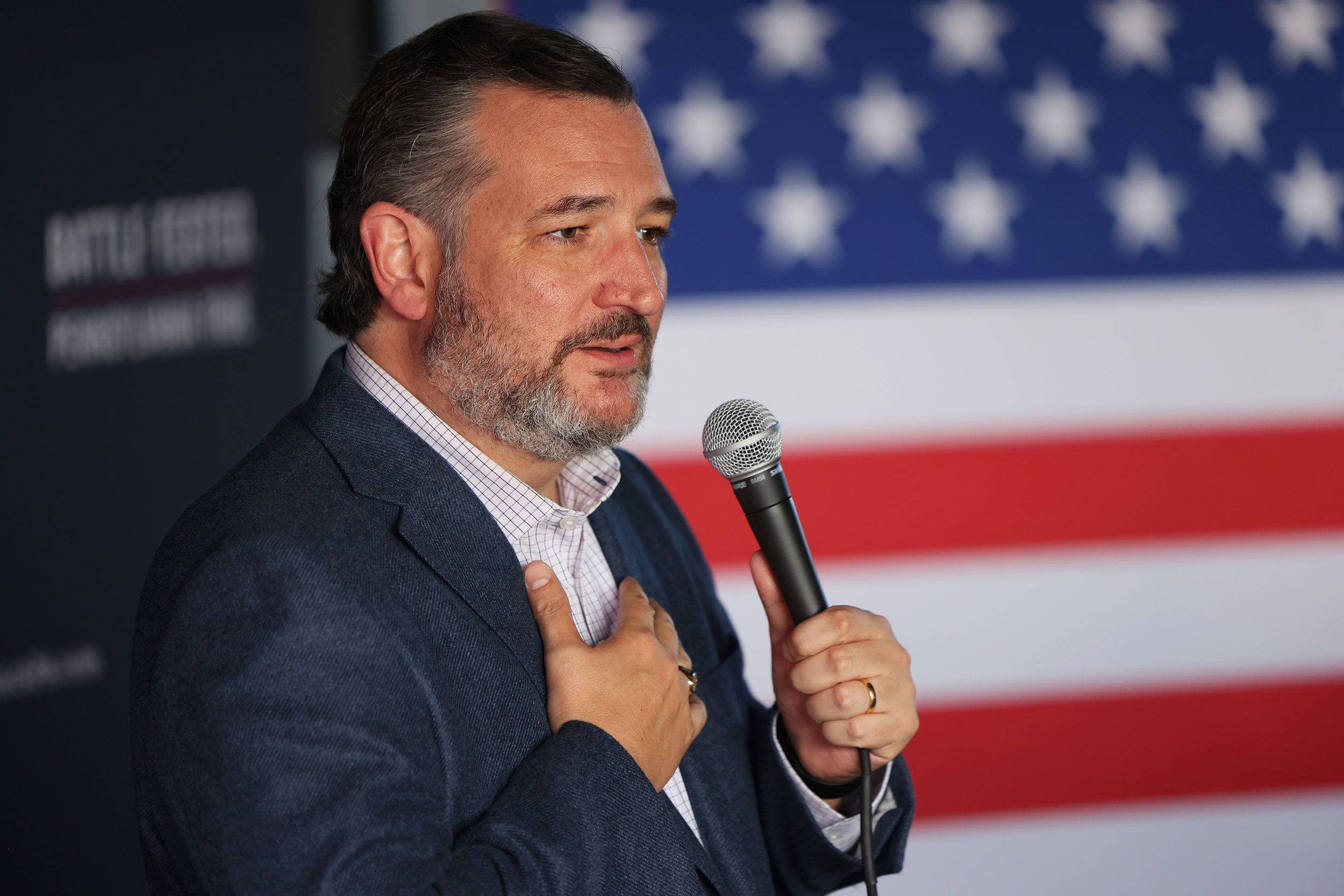 Ted Cruz With The Us Flag Wallpaper