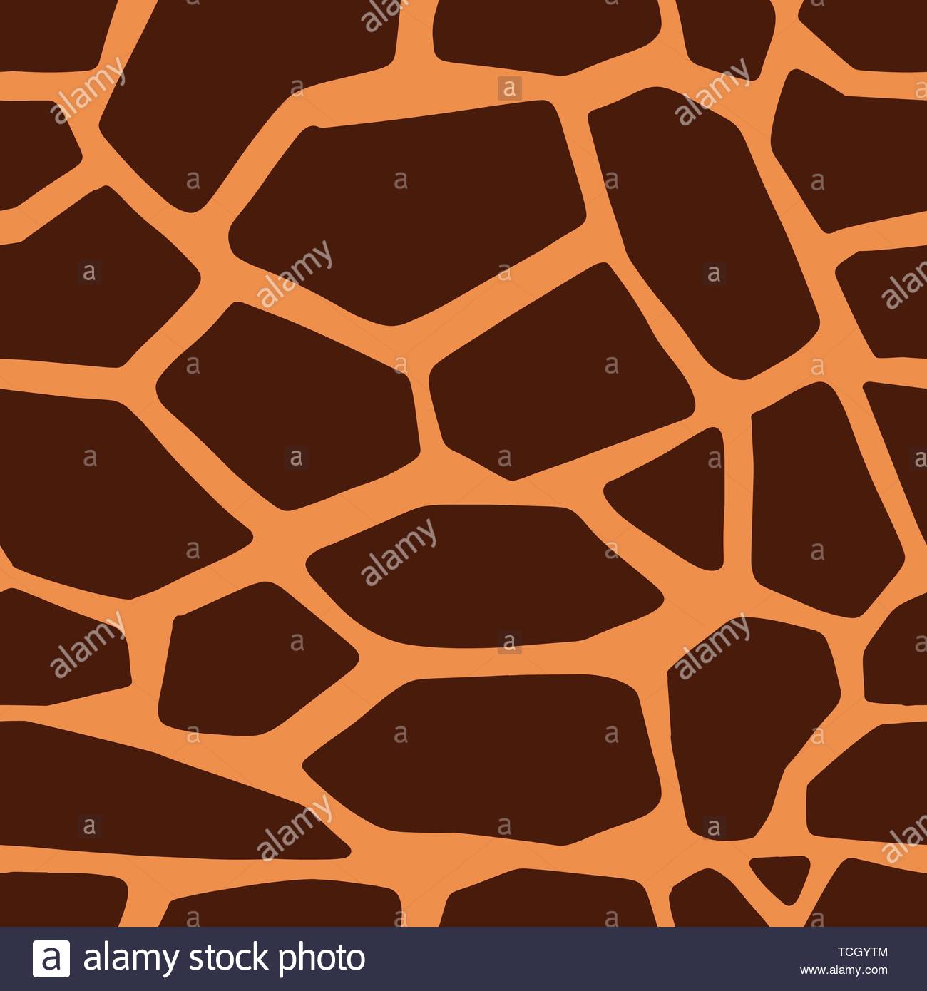 Brown Giraffe Skin Seamless Pattern Vector Animal Texture