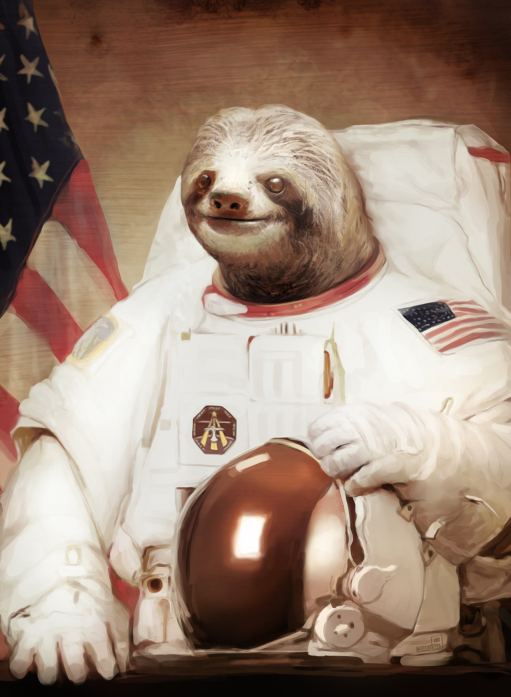 Astronaut Sloth Speedpaint by Pheoniic 1024x1396
