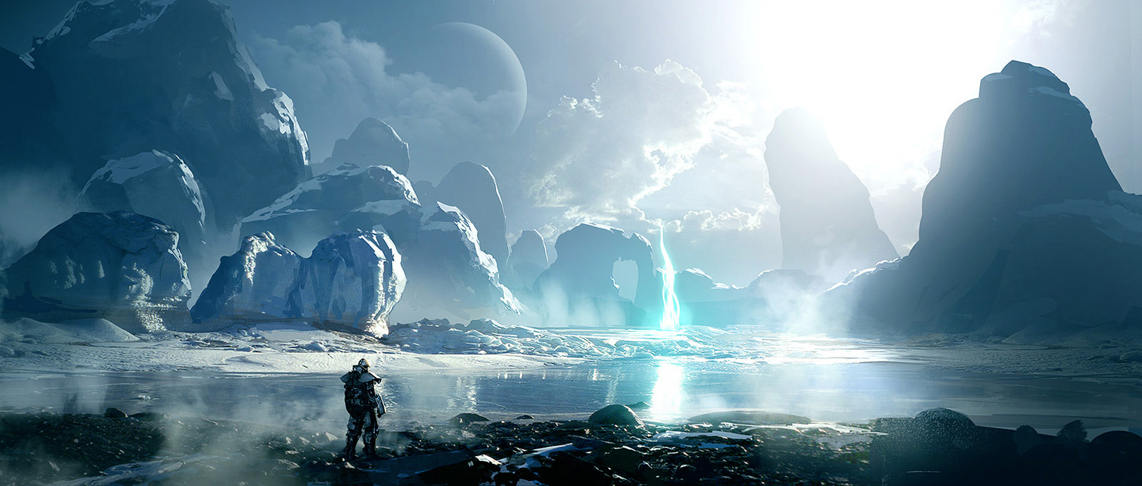 Sci Fi Art Ice Pla 2d Digital Scenery Landscapes