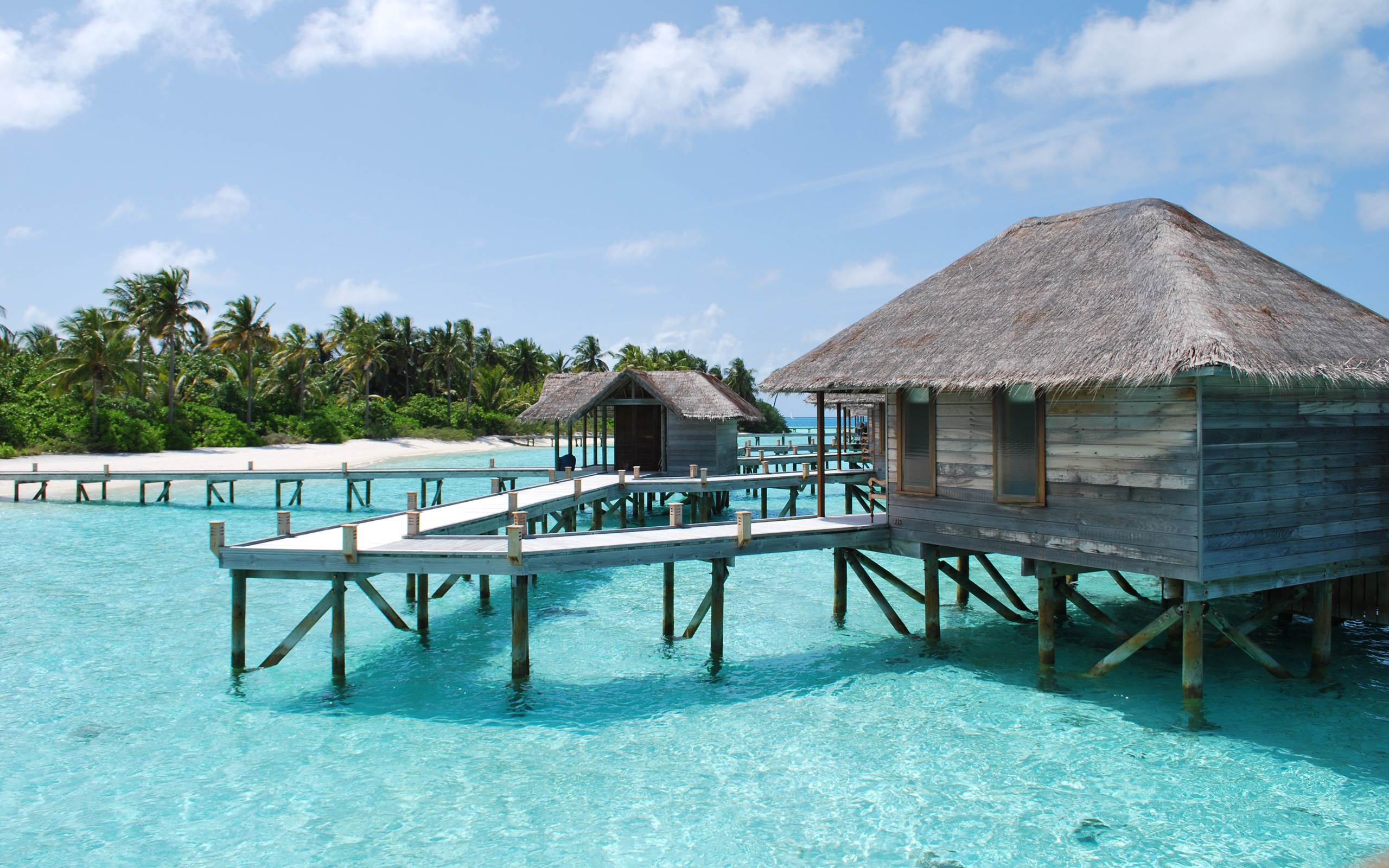 2560x1600 Maldives bungalow desktop PC and Mac wallpaper