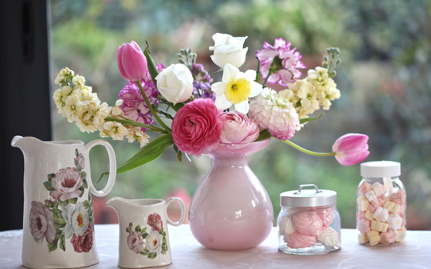 Of Flowers Beautiful Pink Vases HD Wallpaper Nature