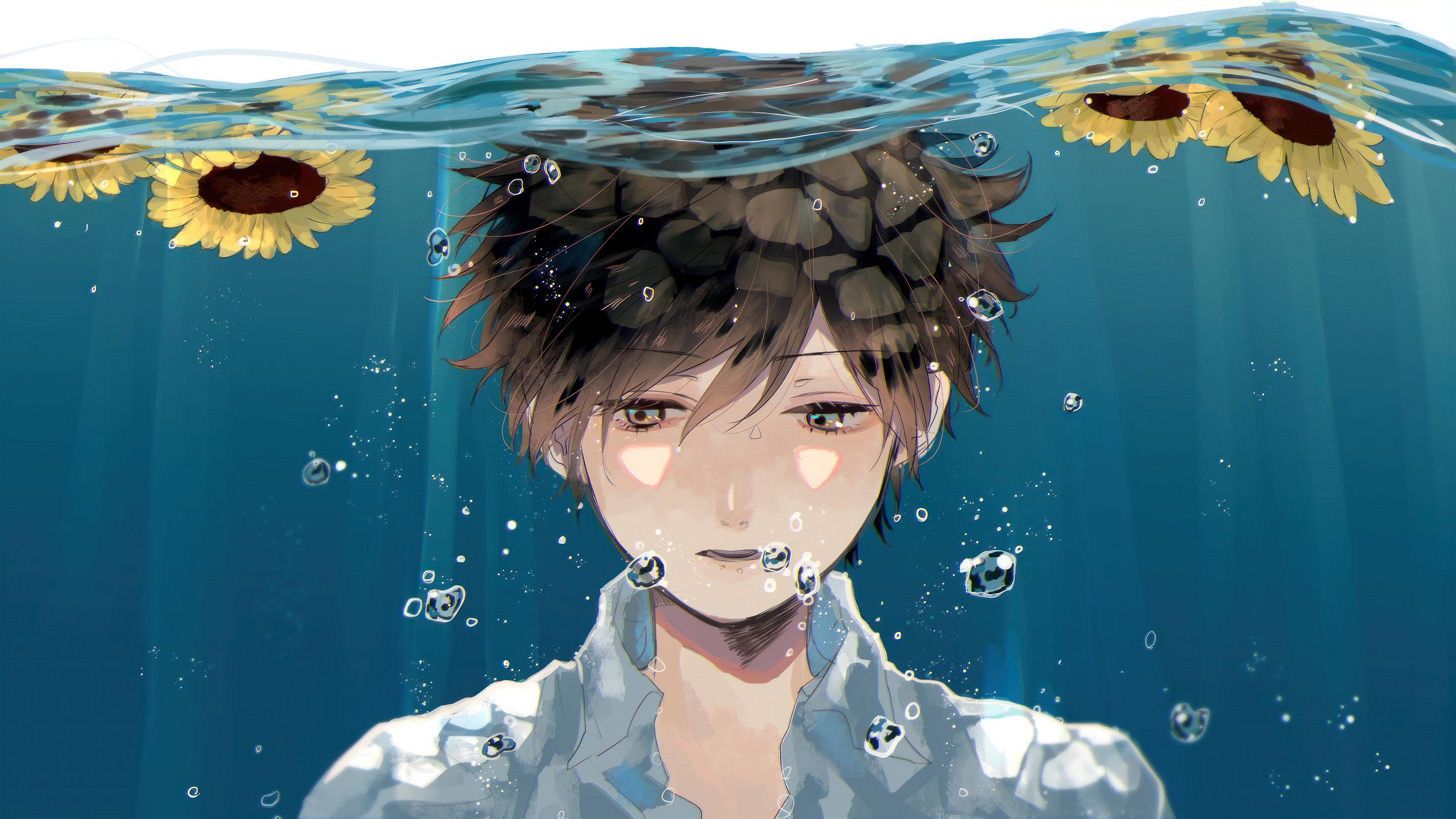 Anime Boy Underwater 4K Wallpaper iPhone HD Phone 5720i