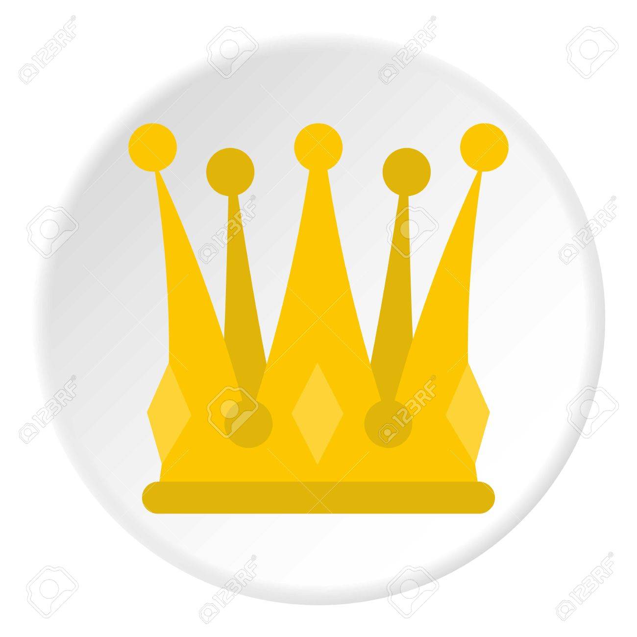 Kingly Crown Icon In Flat Circle Isolated On White Background