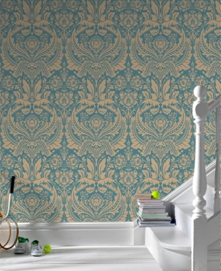 Desire Dark Green Damask Eclectic Wallpaper Other Metro By