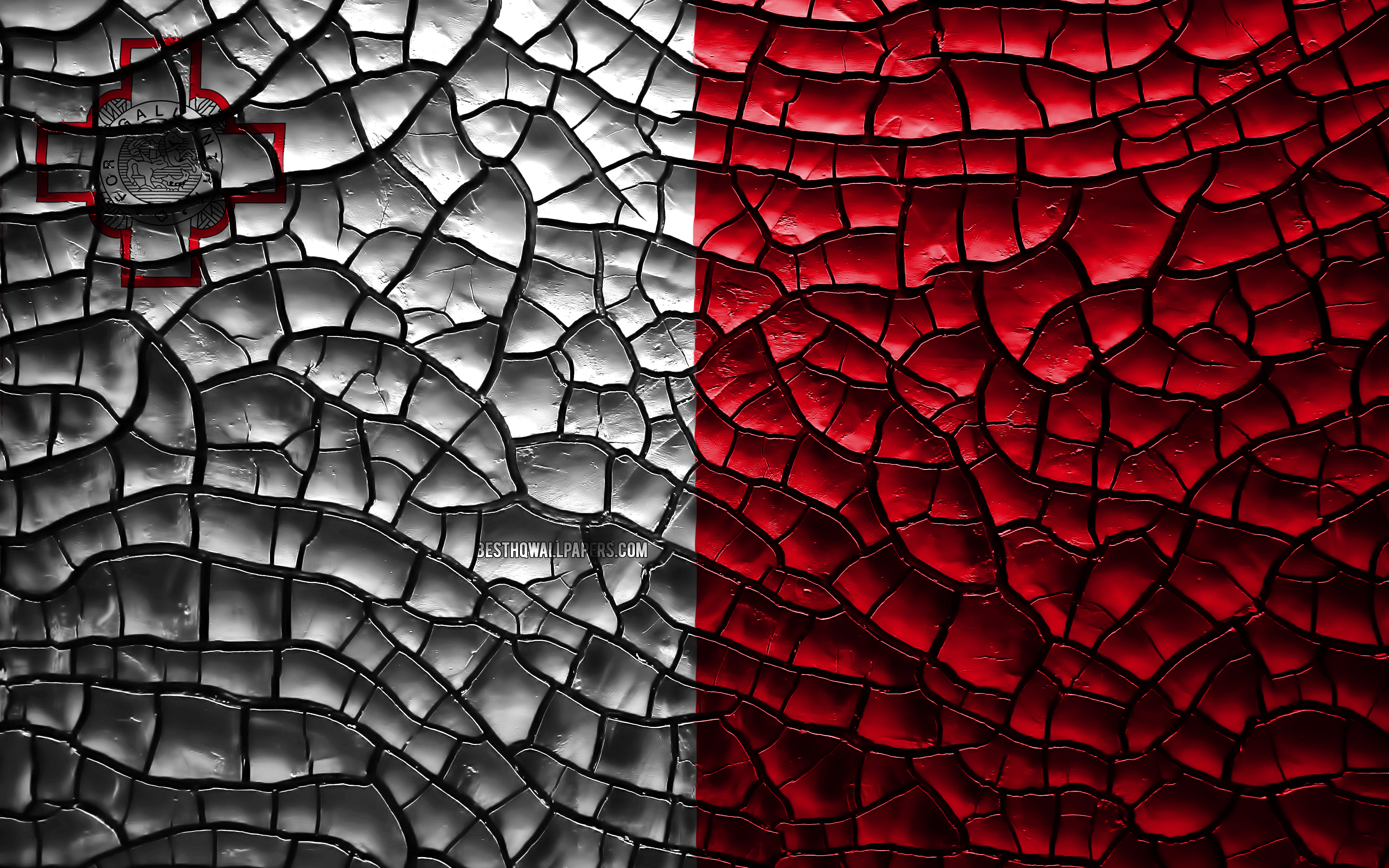 Wallpaper Flag Of Malta 4k Cracked Soil Europe