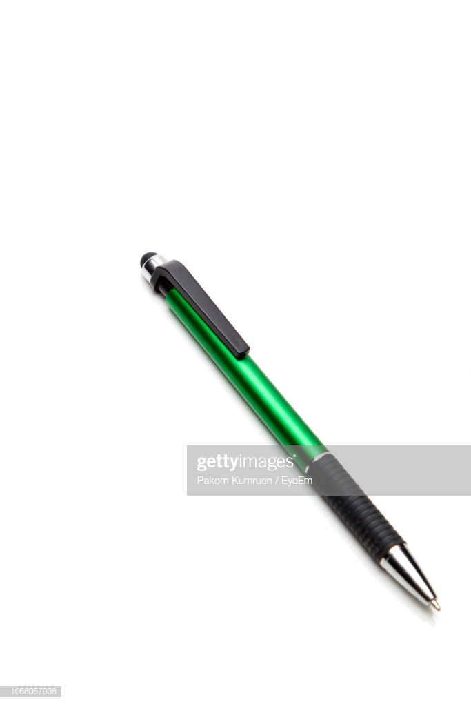 High Angle Of Pen Against White Background Res Stock