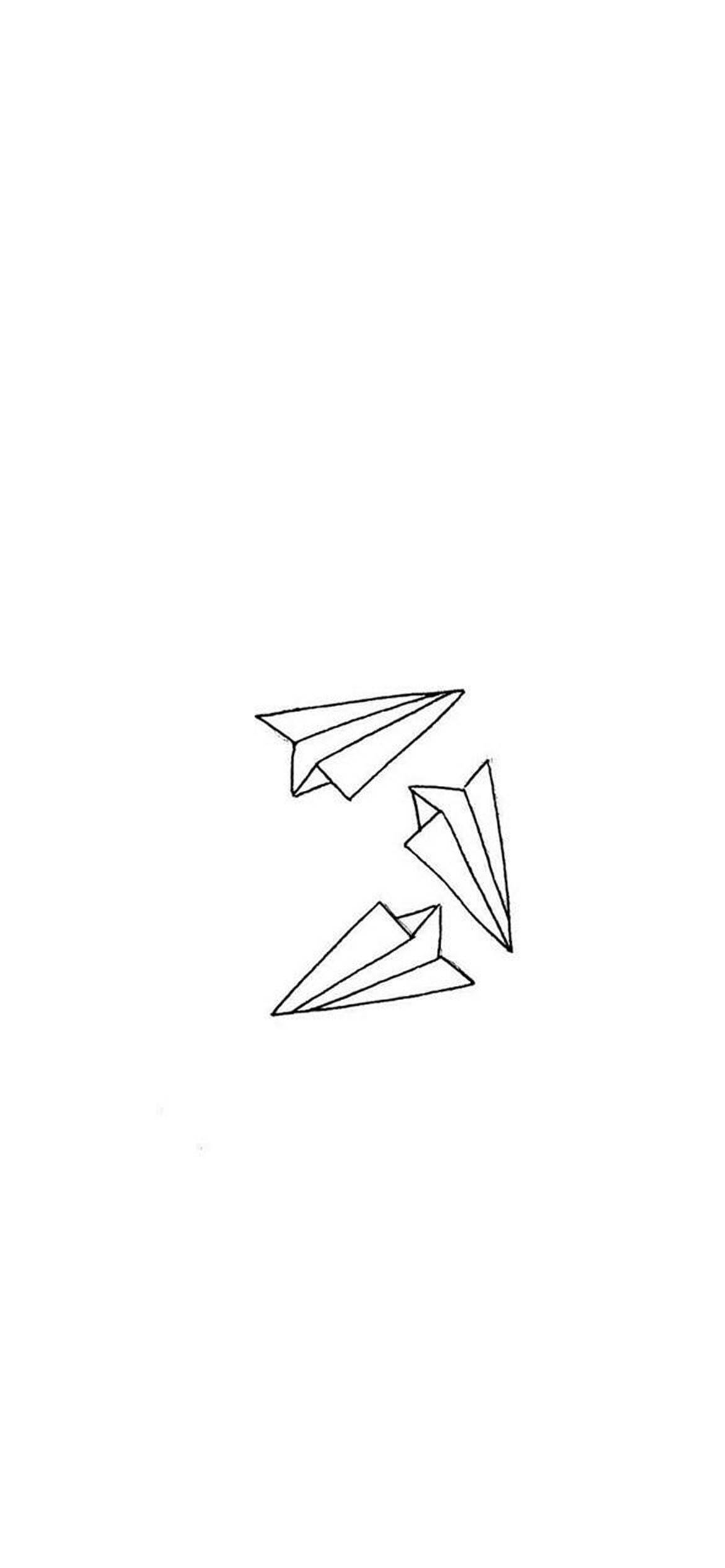 White Paper Airplanes iPhone Wallpaper