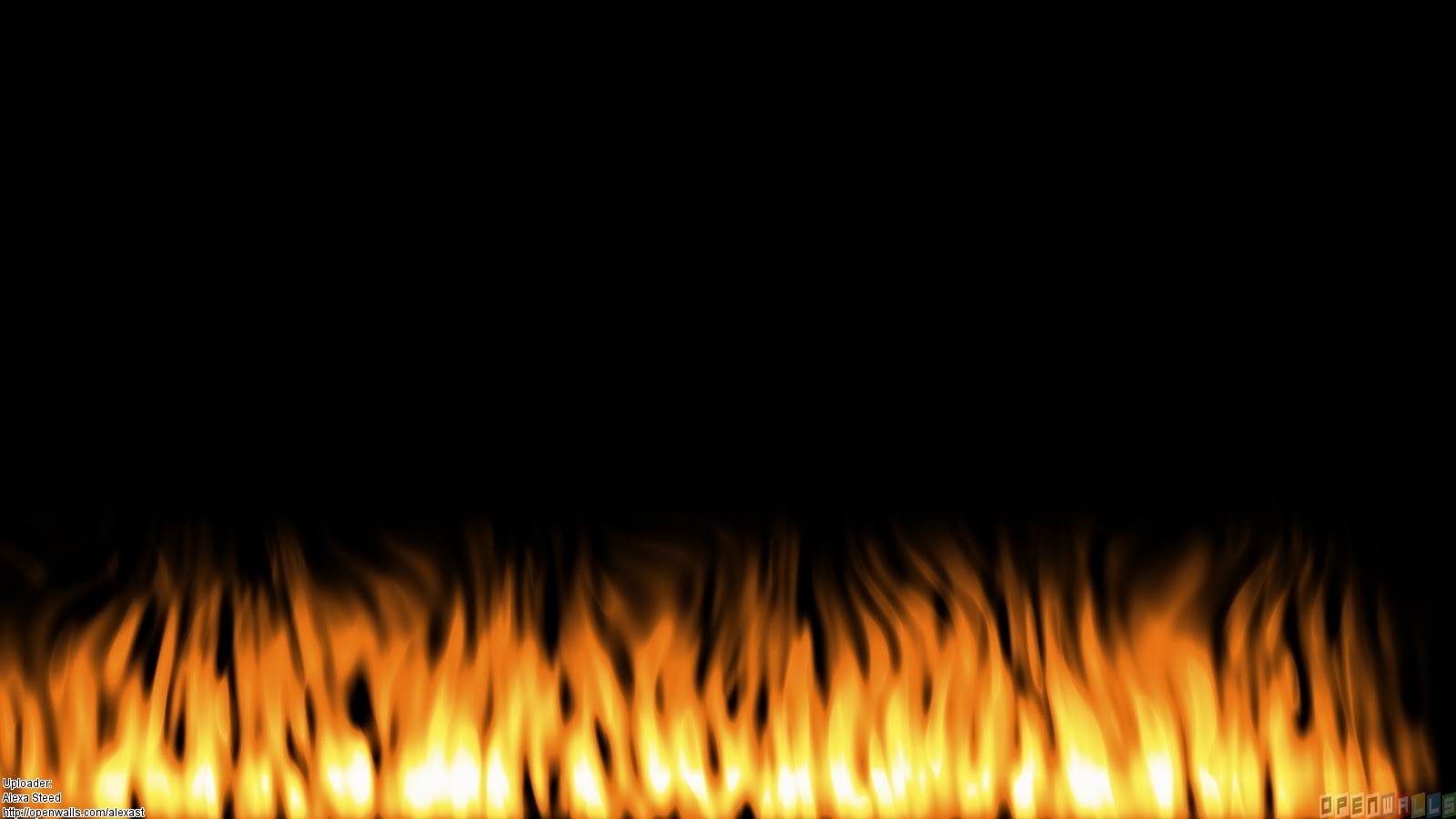 Flames on the black background wallpaper 6830   Open Walls