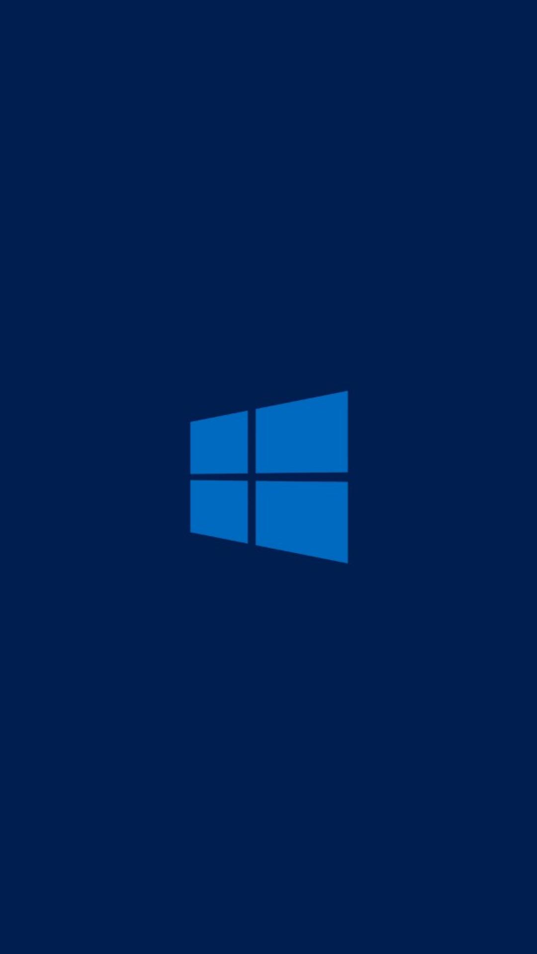 Blue Minimalistic Metro Windows Dark Clean Logo Wallpaper