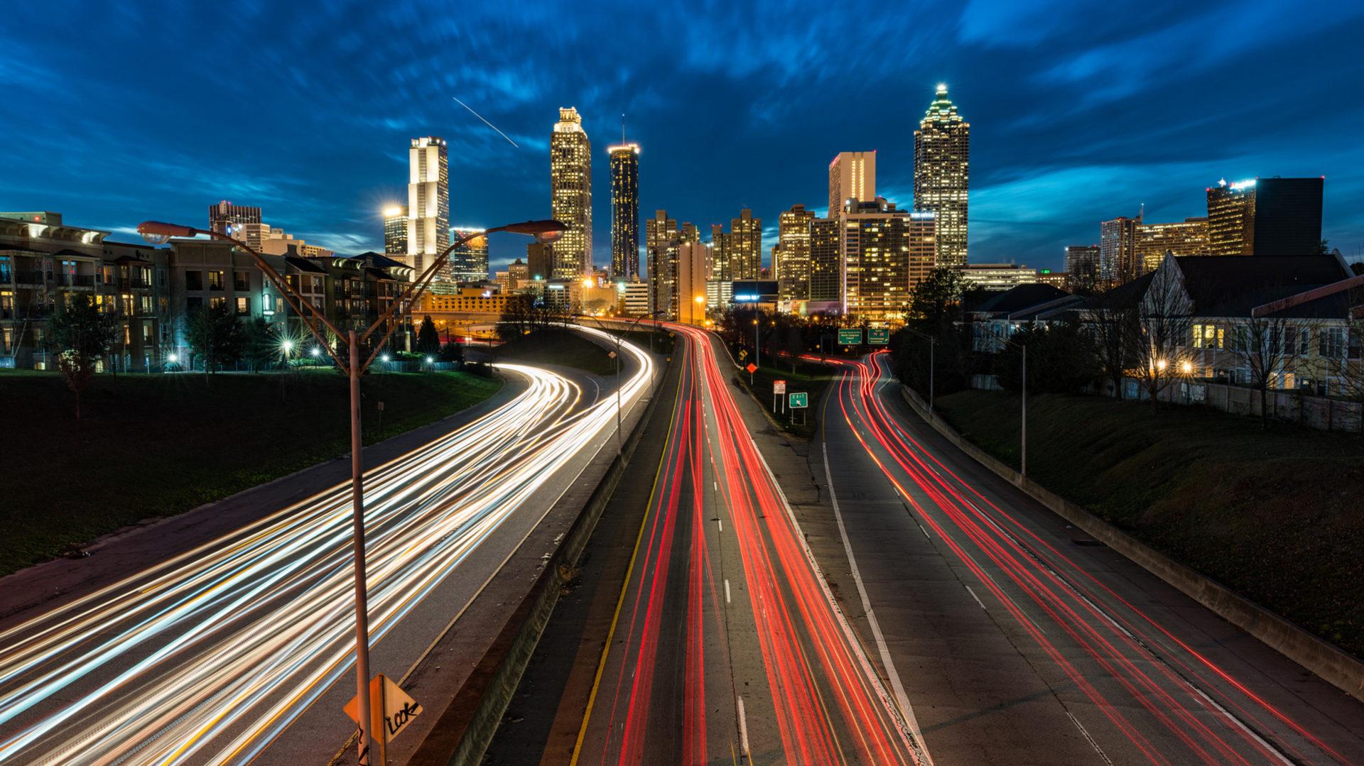 Atlanta Skyline Georgia United States Jackson Street Bridge 4k