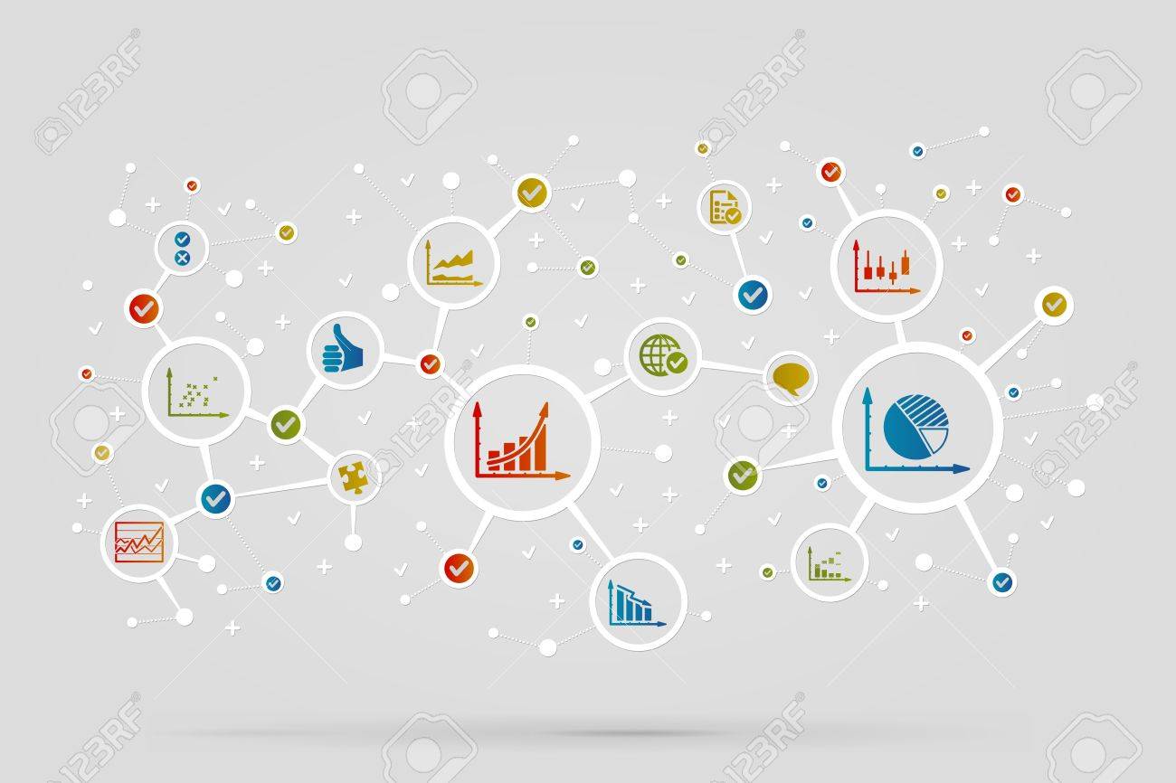 Business Infographic Icons Abstract Vector Background Royalty