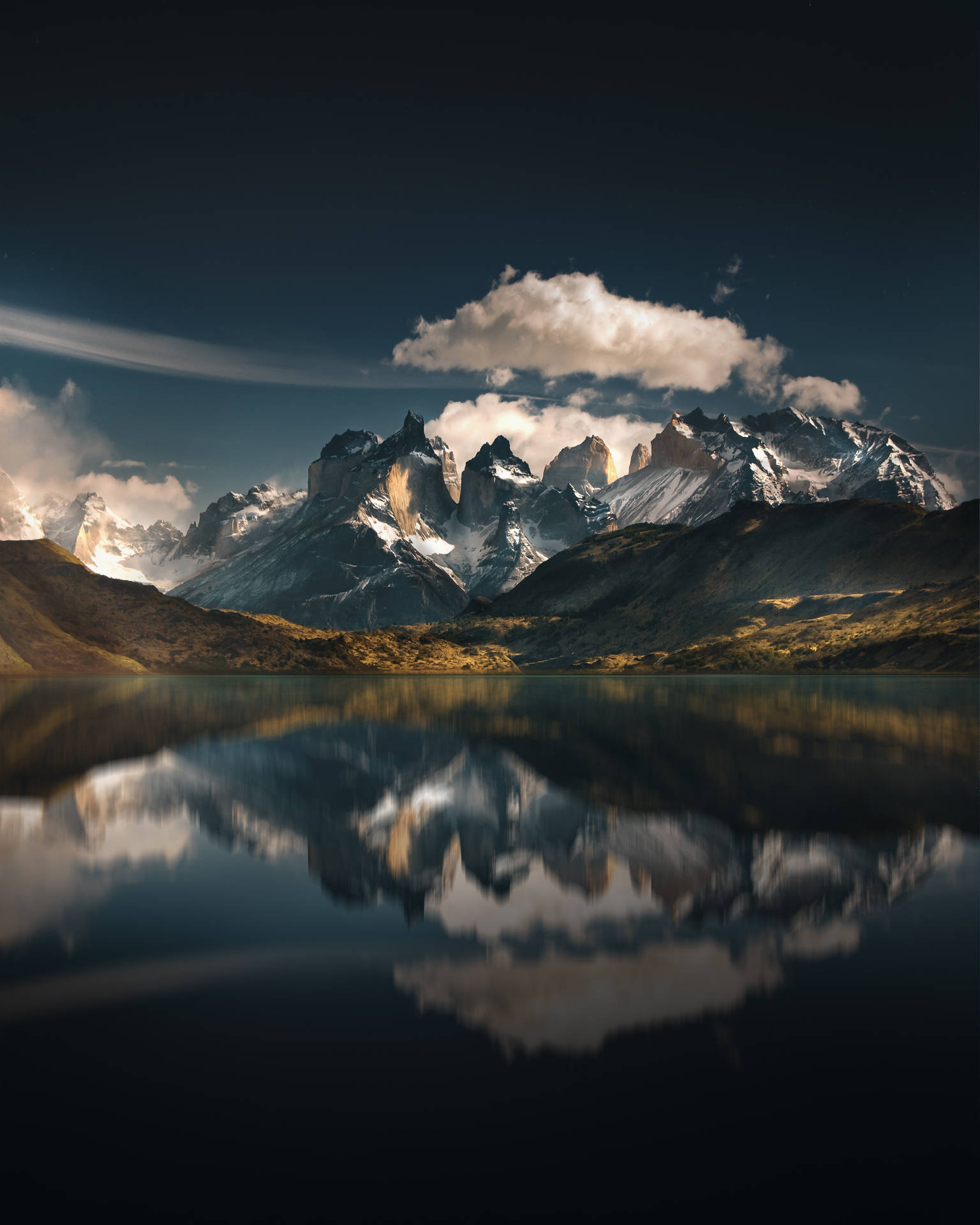 Mountains Lake National Park Reflection Torres Del Paine Chile Mih8g9xxsosk01lk Wallpaper