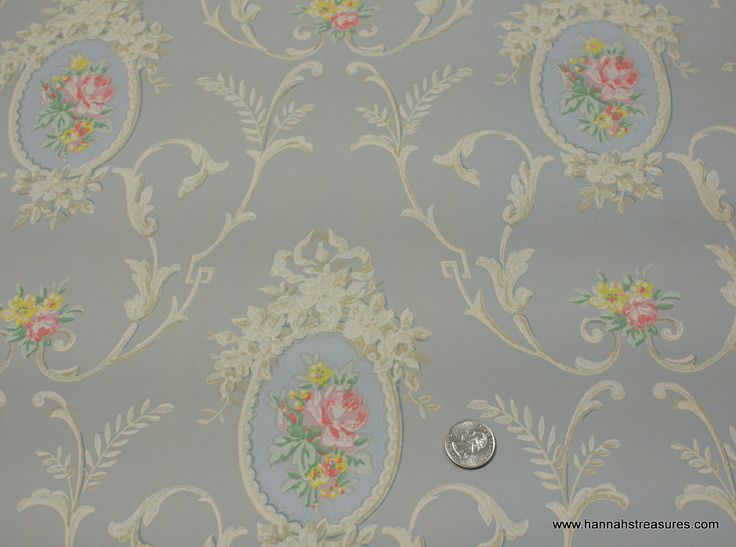 1940s Vintage Wallpaper Large Cabbage Rose By Hannahstreasures