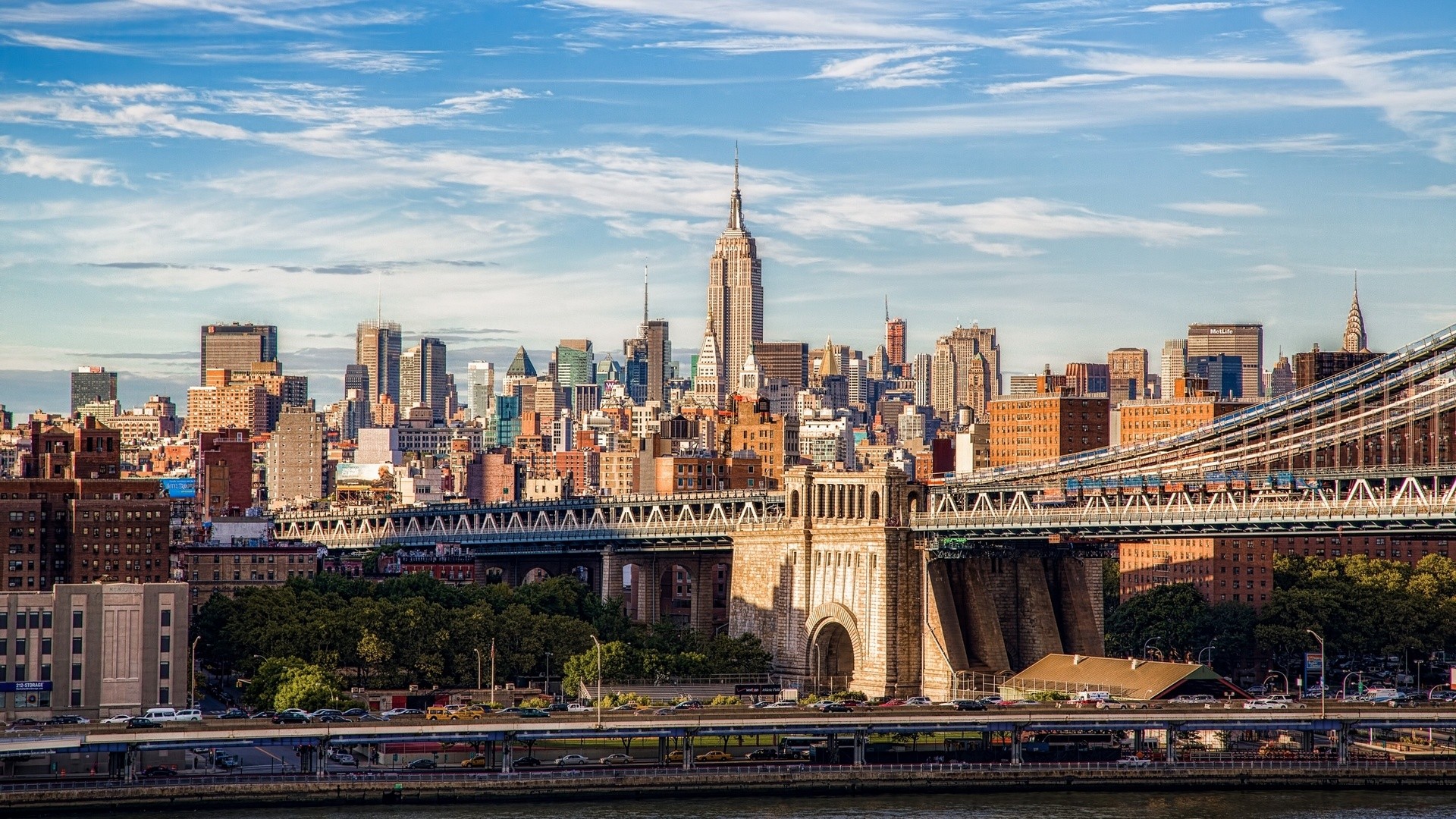 New York Bridge Skyline Nexus Wallpaper