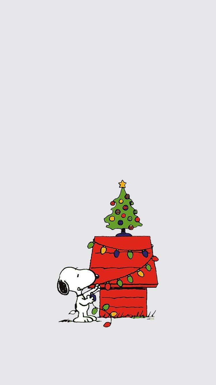 Simple Cute Christmas iPhone Snoopy Wallpaper