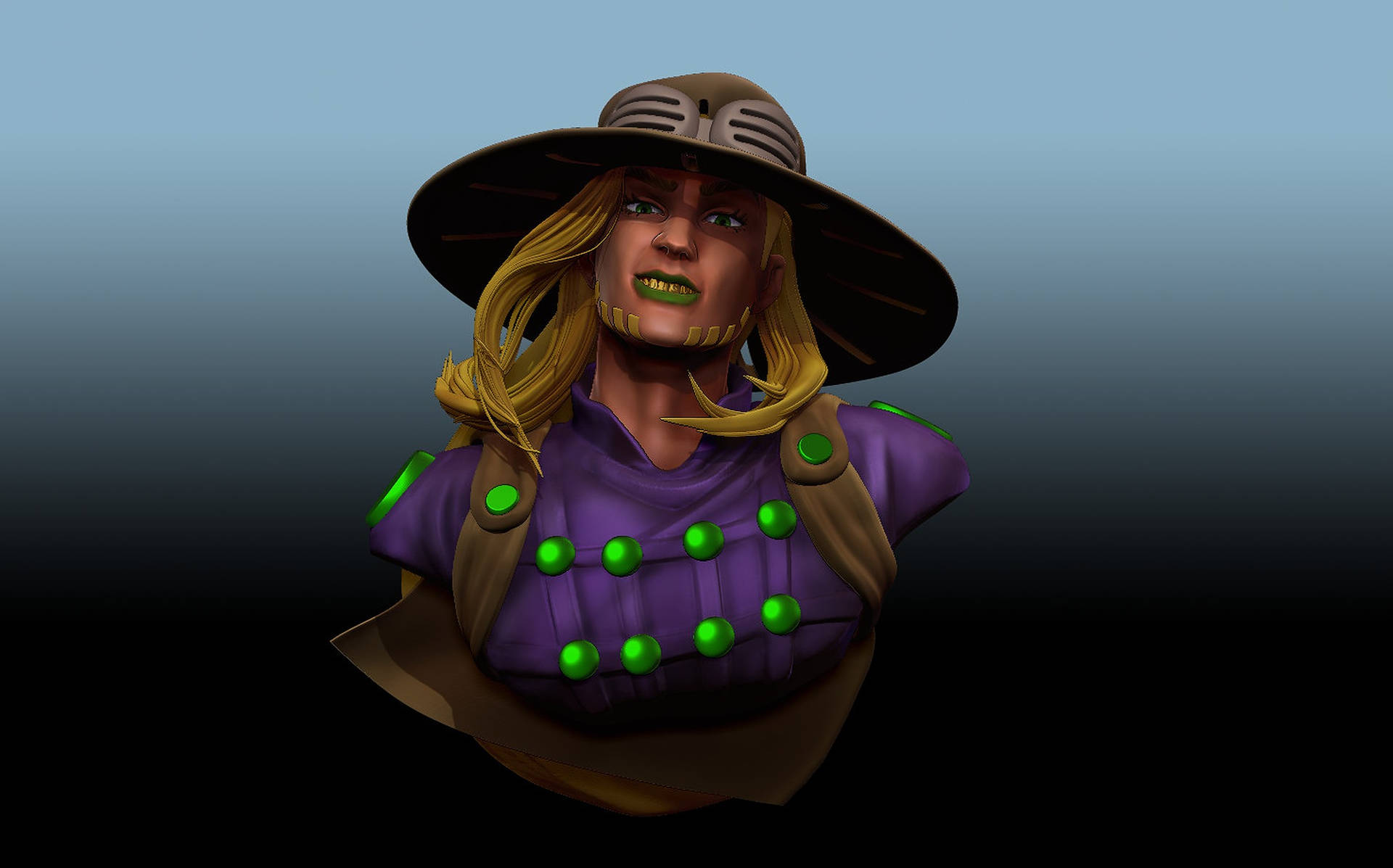 3D Render of Gyro Zeppeli from JoJo's Bizarre Adventure