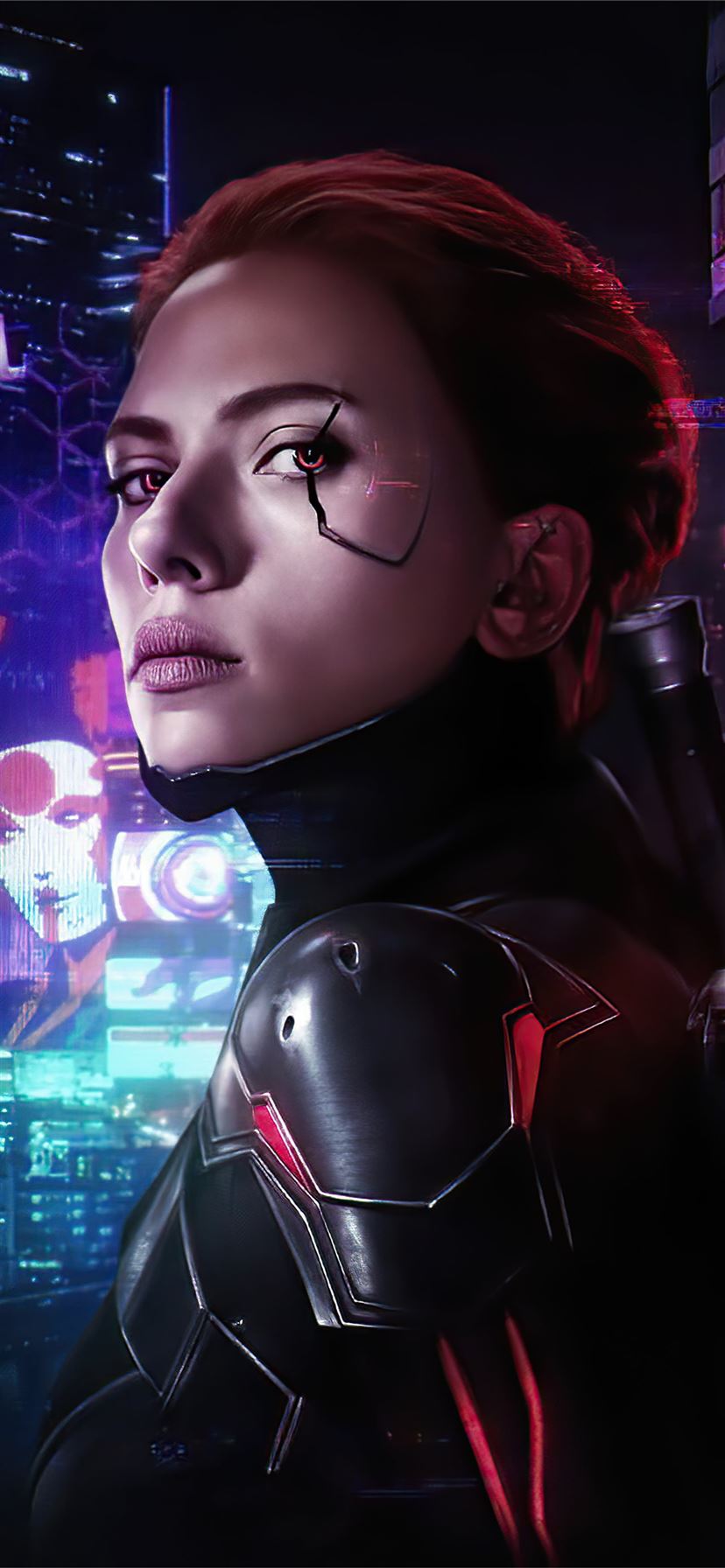 Black Widow Cyborg 4k iPhone Wallpaper