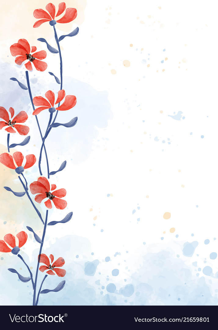 Beautiful Hand Painted Floral Background Vector Image