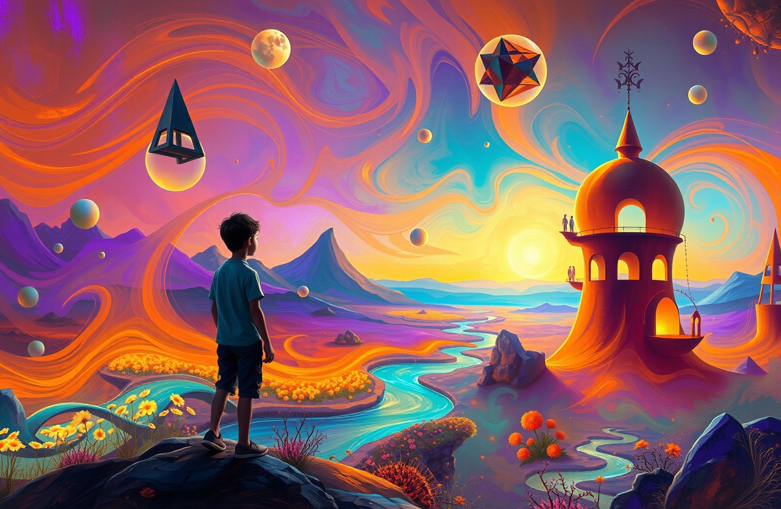 Abostrak Alone Boy Wallpaper