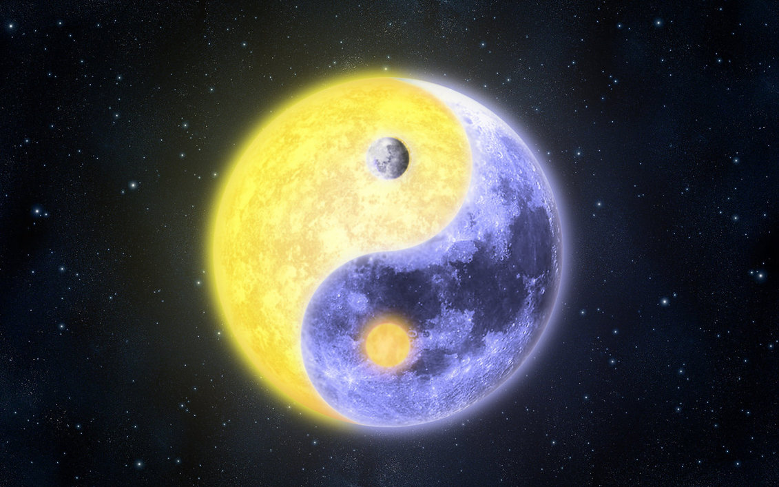 Sun And Moon Background Yang Yin Ii By