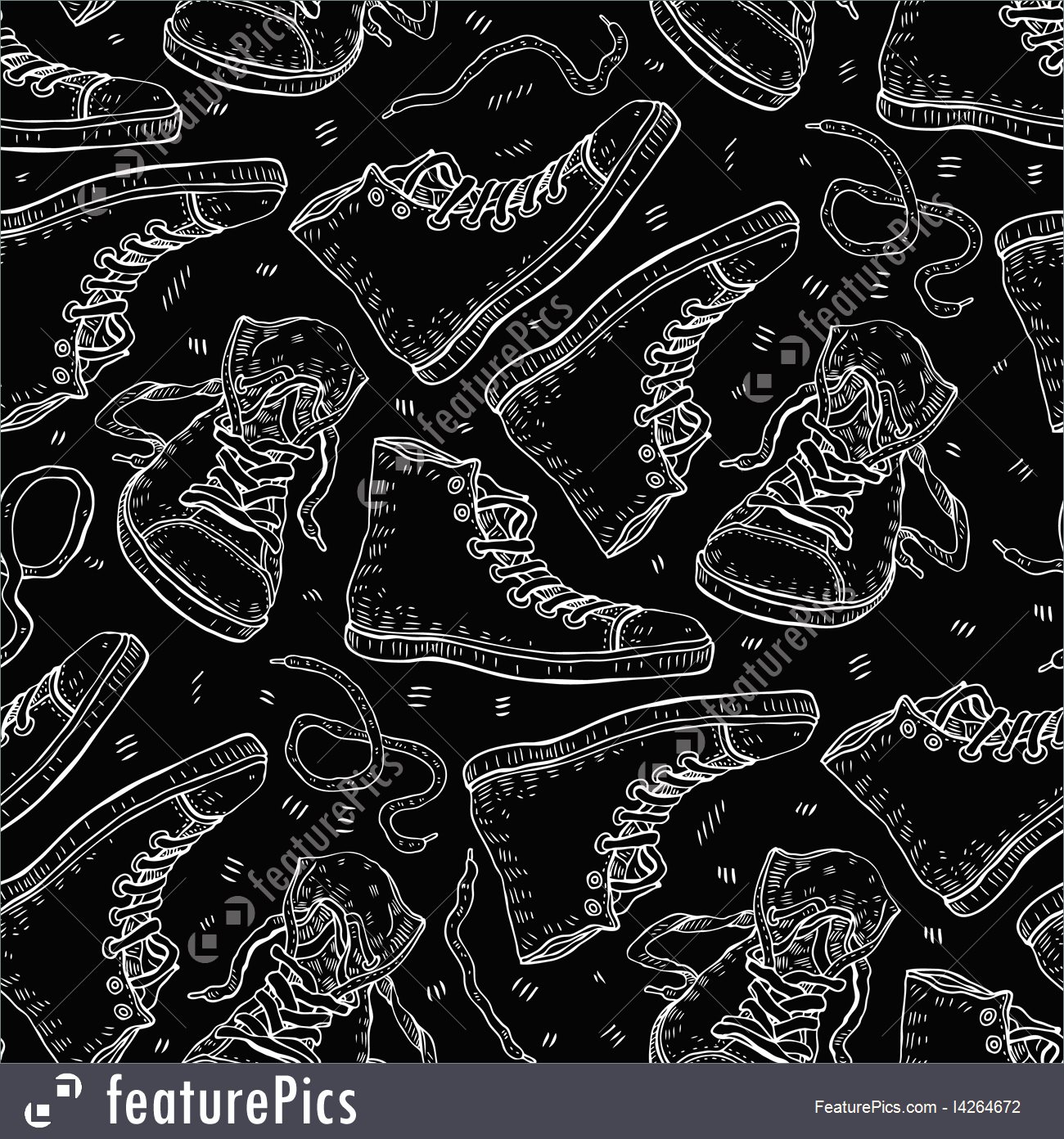 Abstract Patterns Sneakers Seamless Background Stock