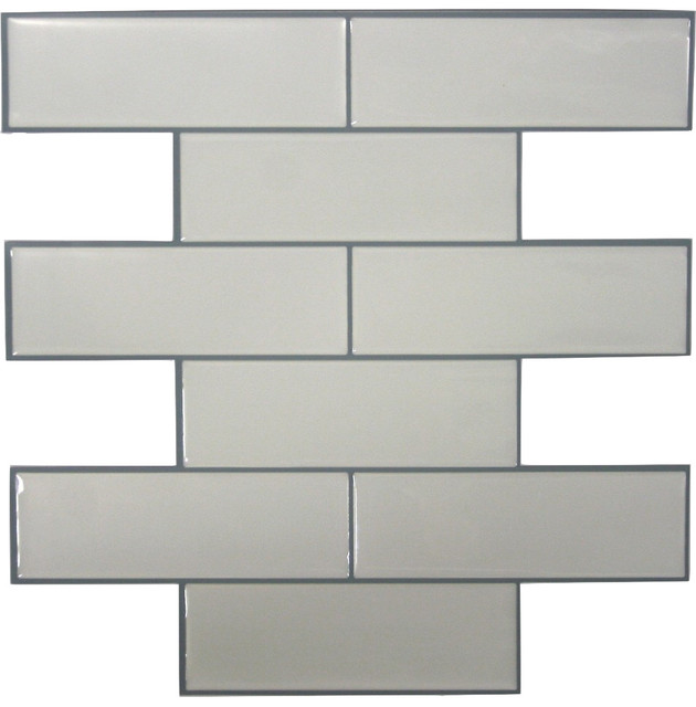 White Subway Stick Tile Sample Eclectic Wall Decor By American