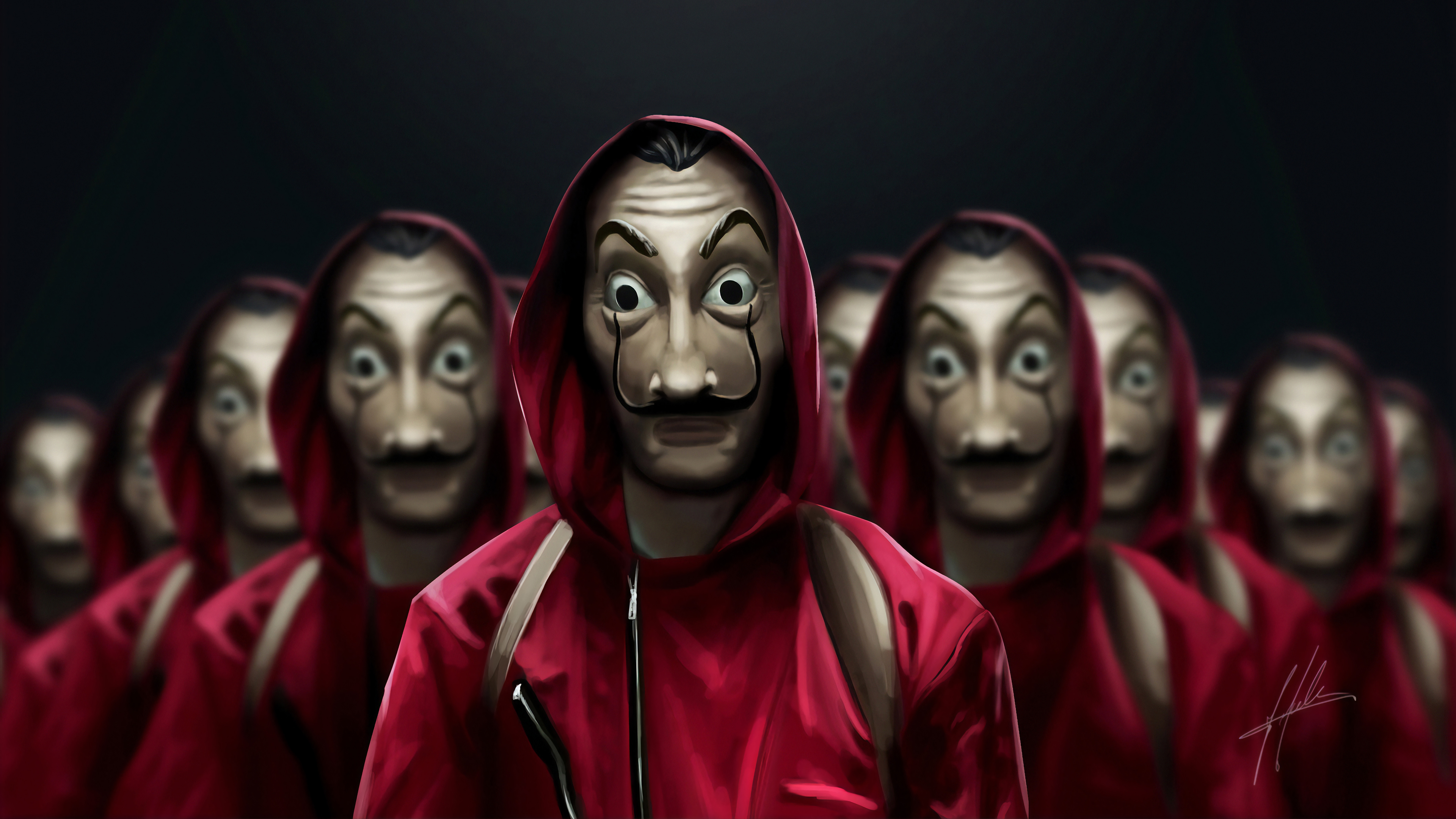Money Heist Costume Dali Mask 4k Wallpaper