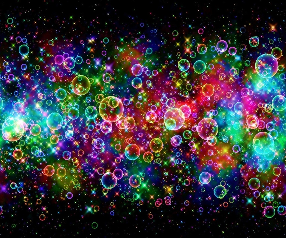 Multi Colored Bubbles Galaxy S2 Wallpaper