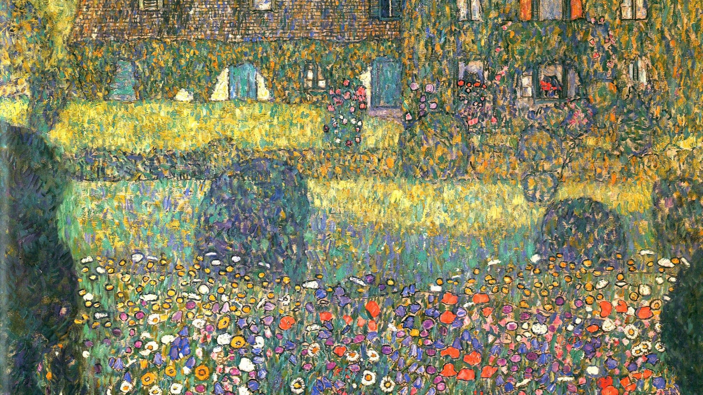 Painting Of Gustav Klimt Backyard Wallpaper And Image