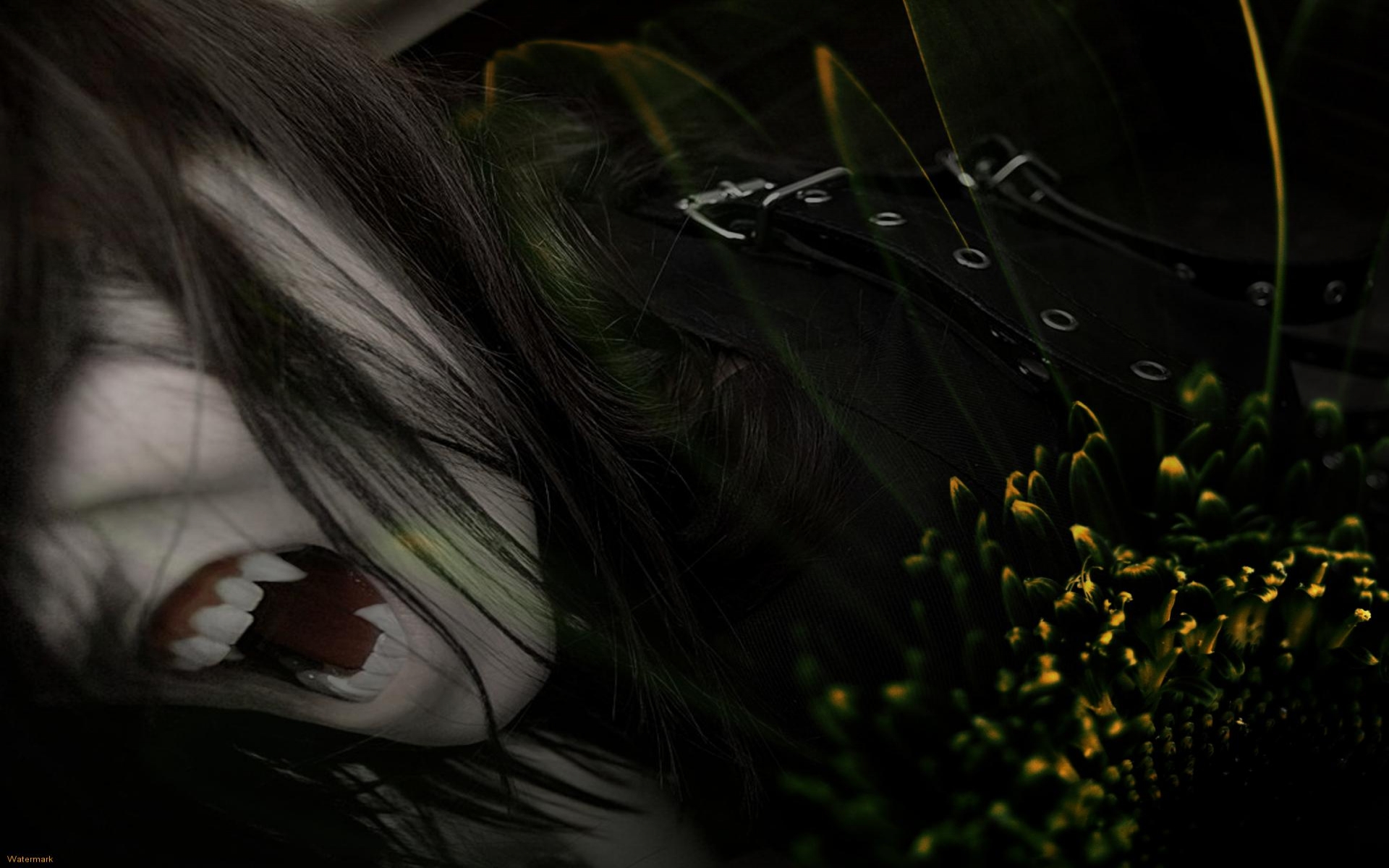 Dark Fantasy Vampire Fangs Horror Scary Creepy Spooky Face Wallpaper