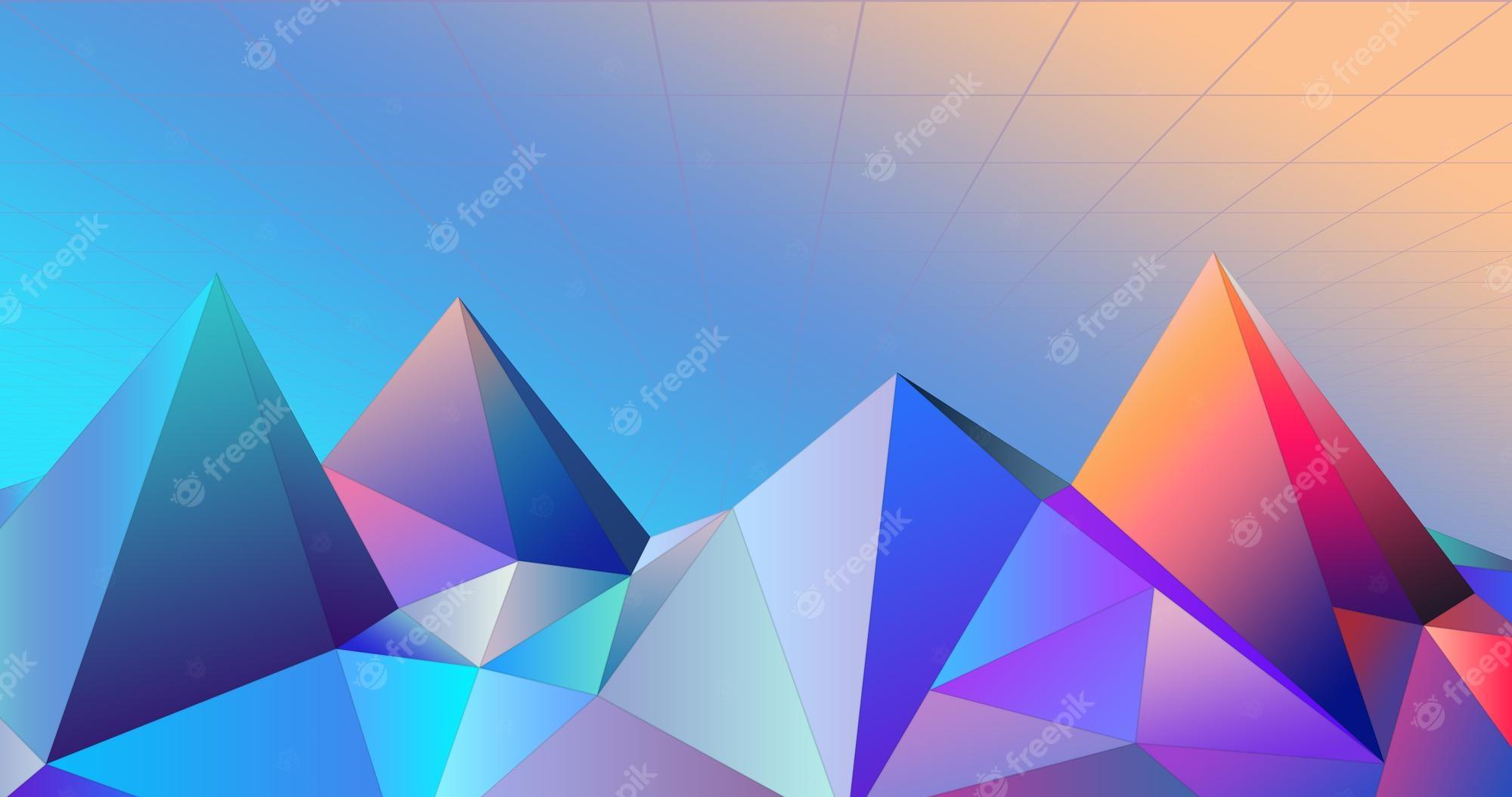 Premium Psd Modern Low Poly Landscape Abstract Background
