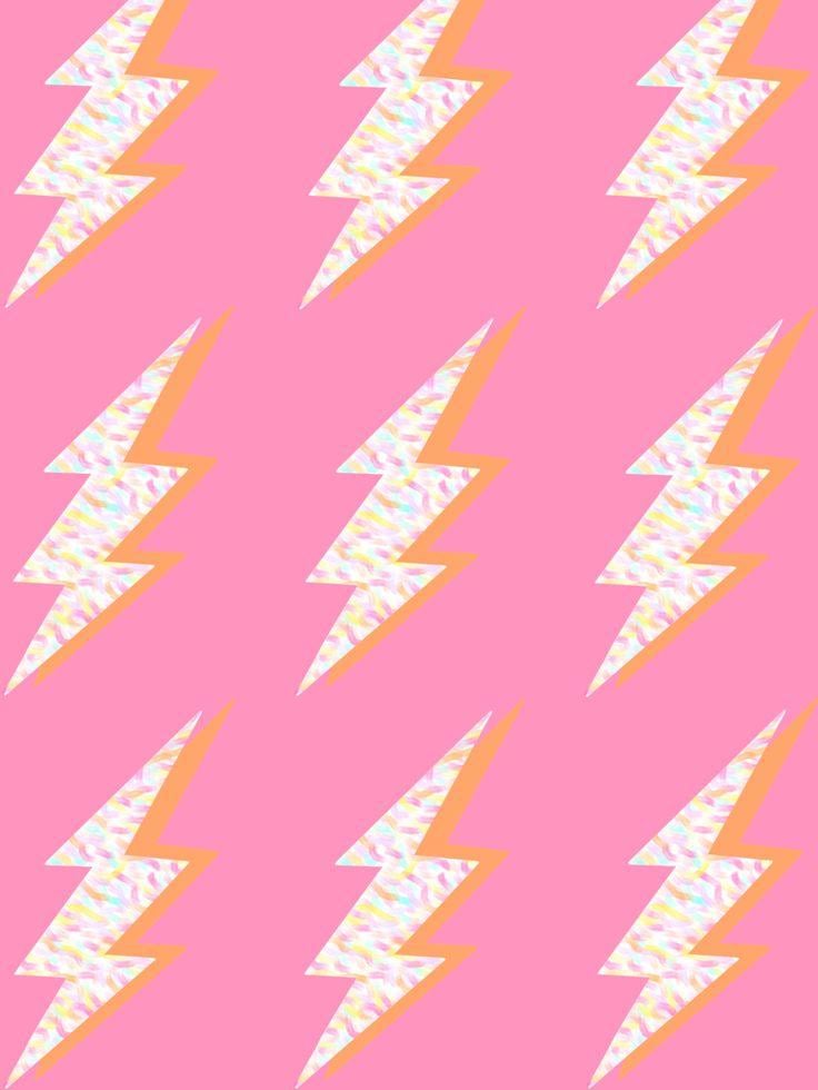 Lightning bolt background wallpaper Preppy wallpaper Pink