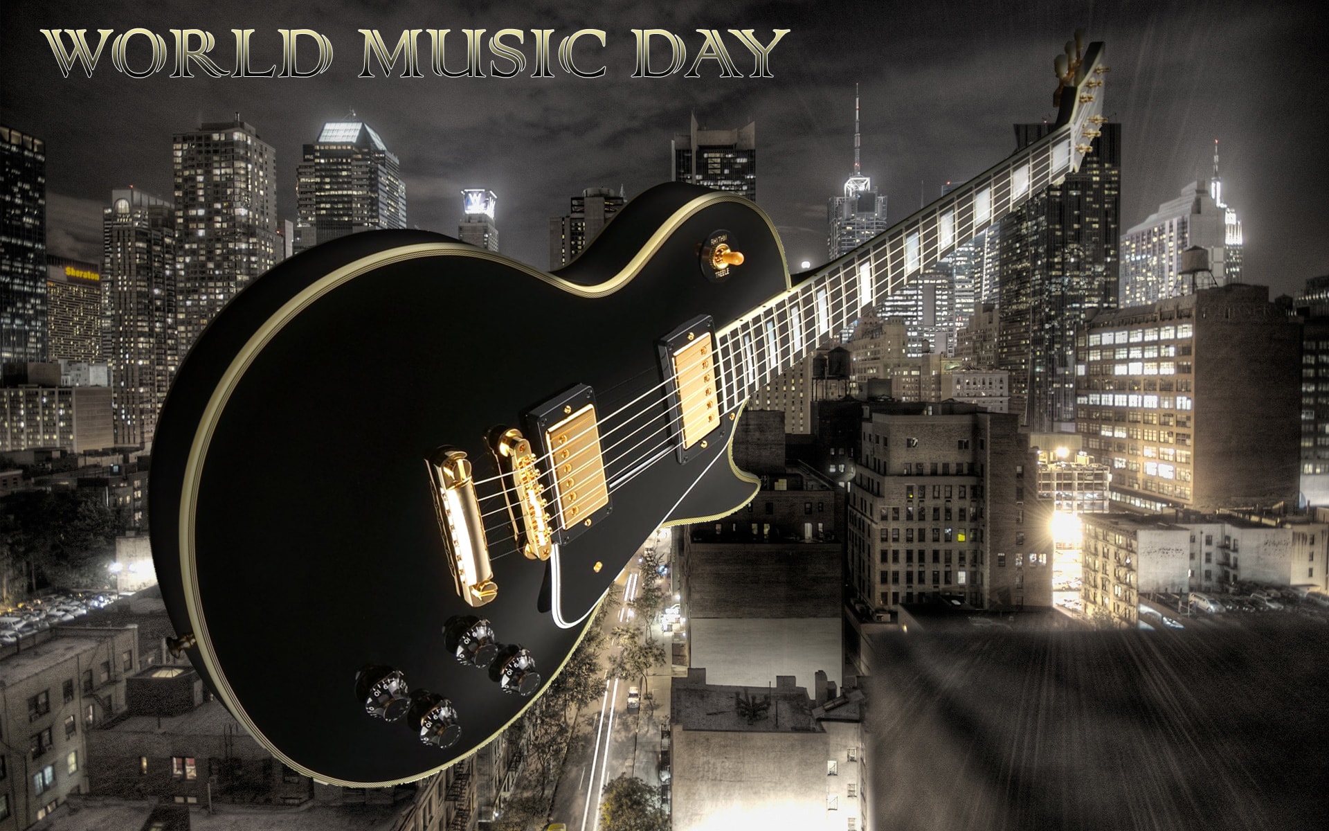 Happy World Music Day Guitar Around The Wallpaper