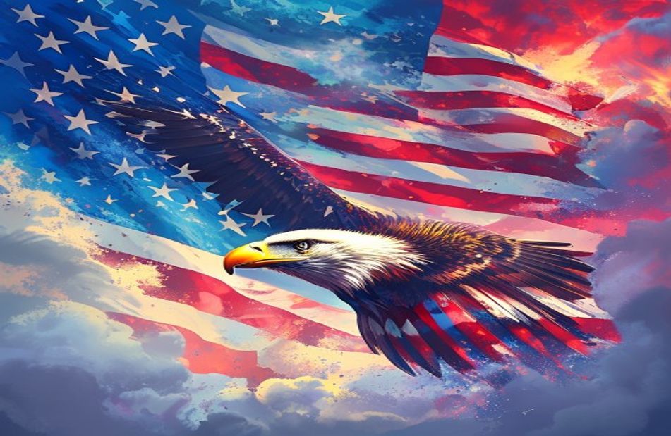 American Flag With Eagle Wallpaper
