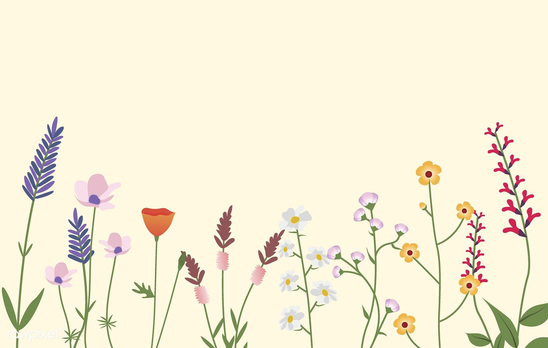 Vintage Wildflowers Wallpaper