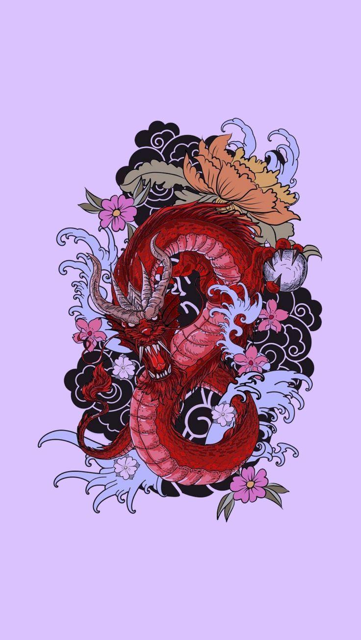 Drag N In Dragon Wallpaper iPhone Japanese Tattoo Art
