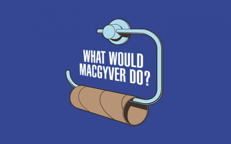 Humor Minimalism Macgyver Blue Background Wallpaper Art And