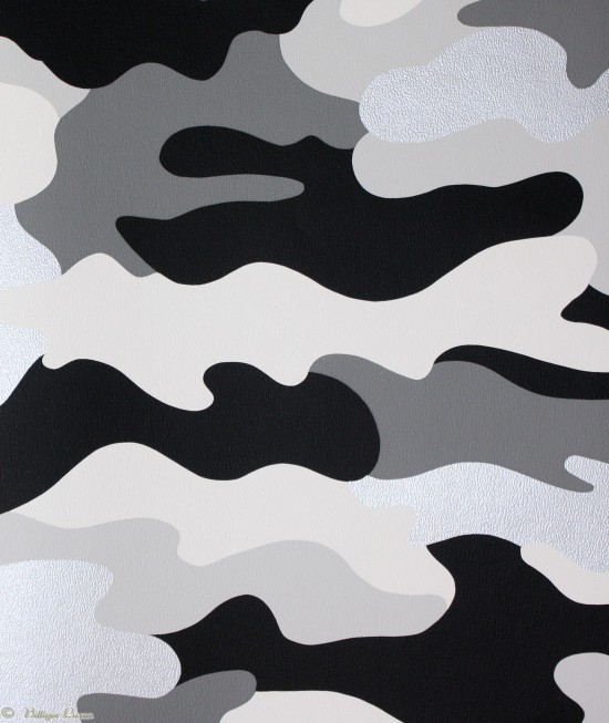 Kids Club Camouflage Black Grey Wallpaper by Rasch 222807