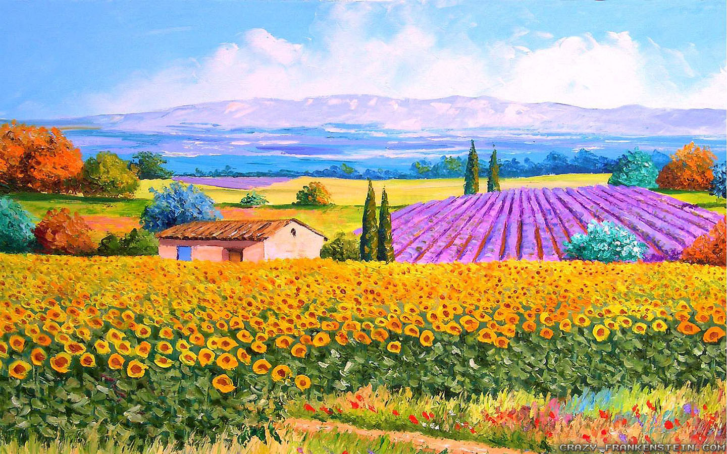 HD Wallpaper Jean Marc Art Painting Spring Mountain By