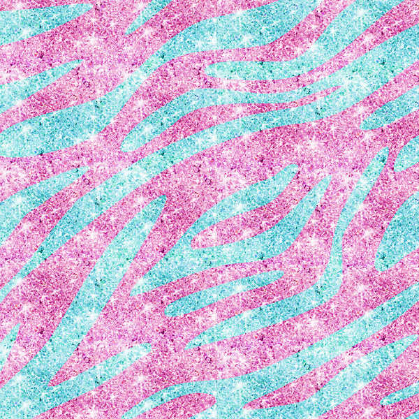 Zebra Stripes Pattern Pink Teal Glitter Photo Print Art By