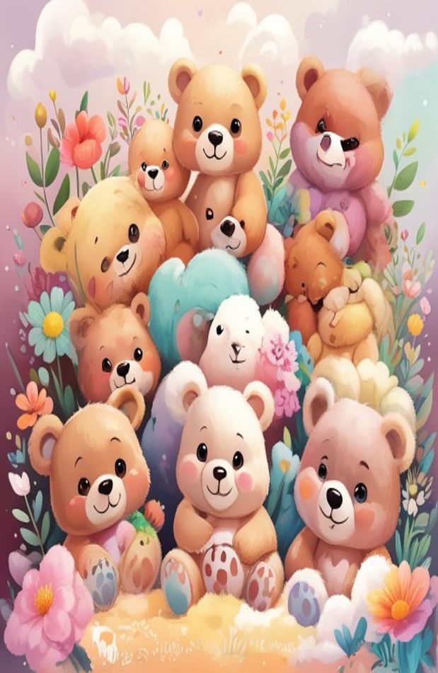 Cute Teddy Bears Wallpaper