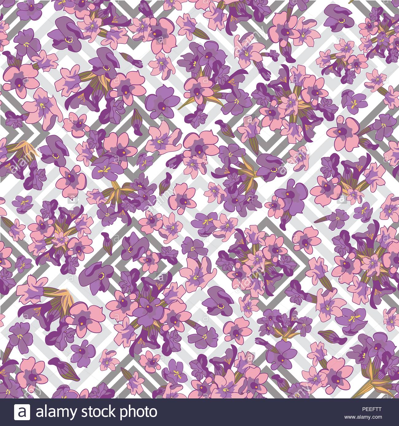 Modern Watercolor Style Seamless Pattern With Lavender Texture