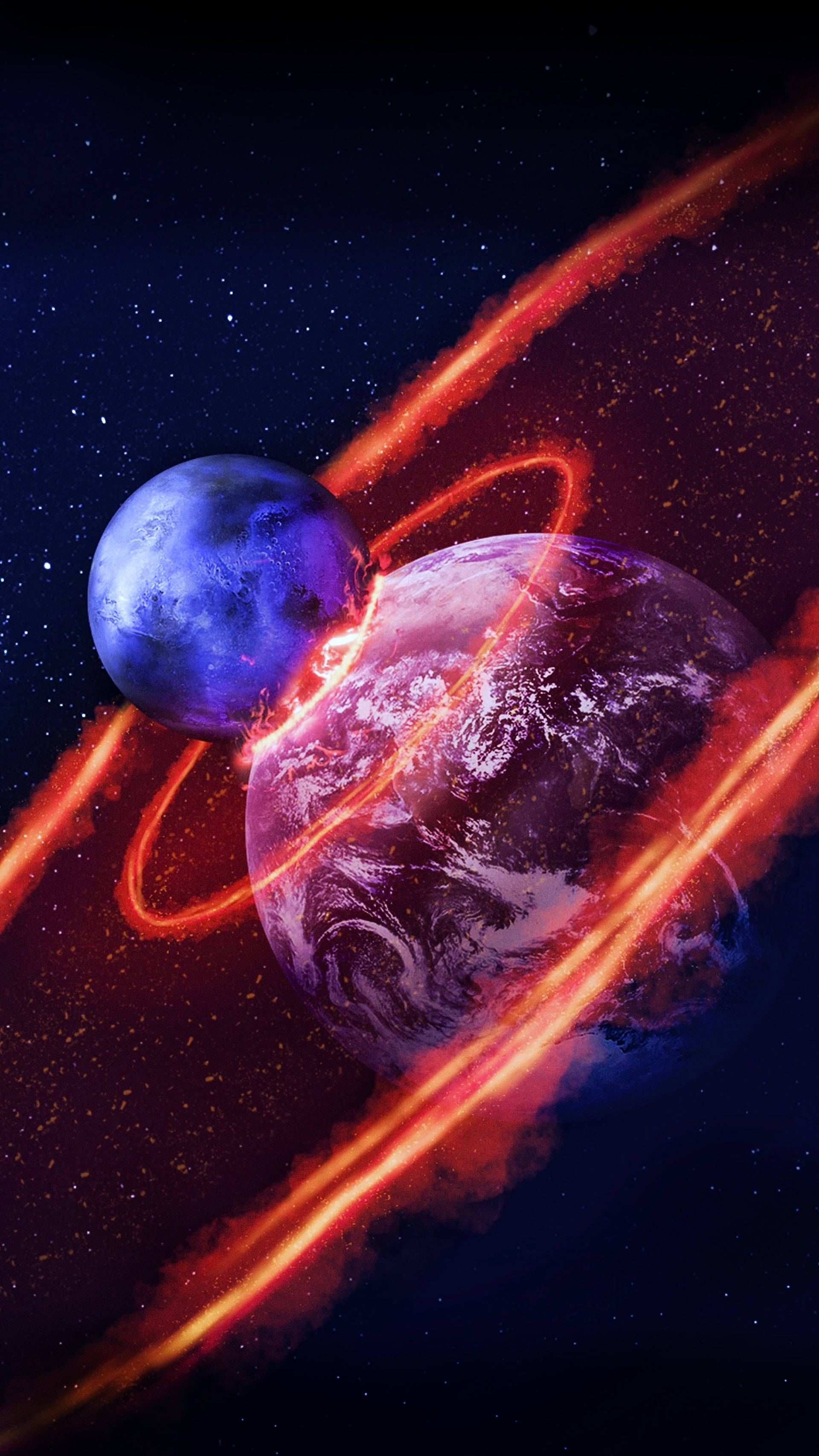 Colliding With Earth iPhone Wallpaper