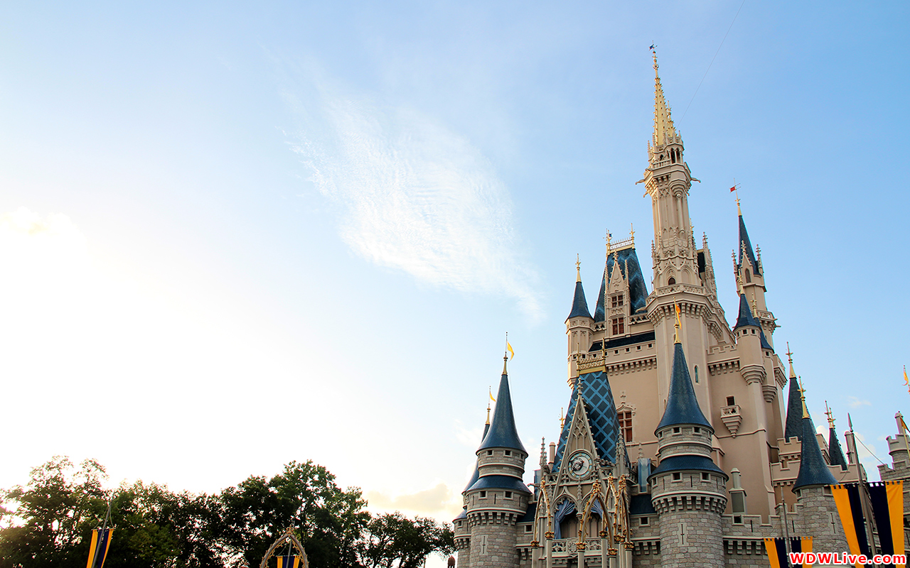 Cinderella Castle End Of Afternoon Desktop Wallpaper Photograph