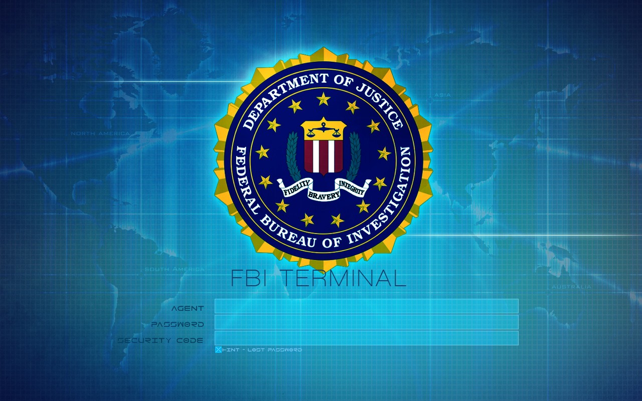 Fbi Terminal Agent Login Screen Wallpaper