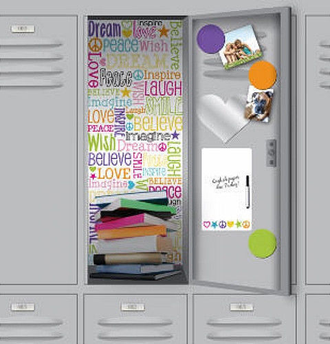 School Locker Decor Kit Laugh Love Dream Peel Stick Wallpaper Mags