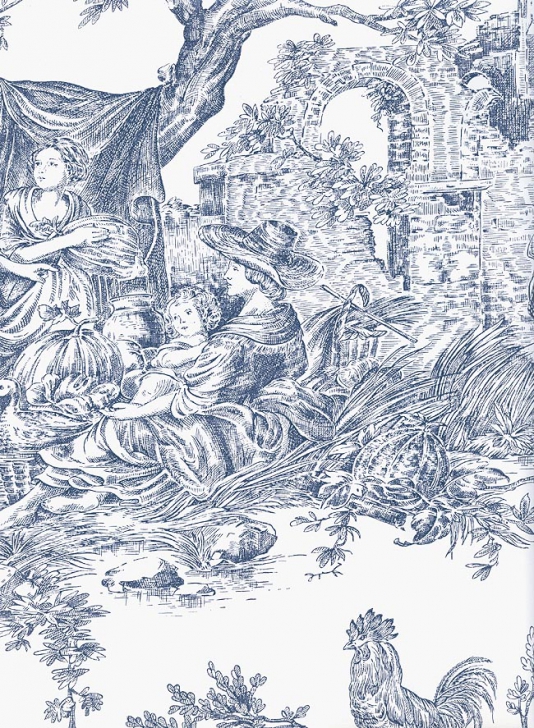 French Toile Wallpaper