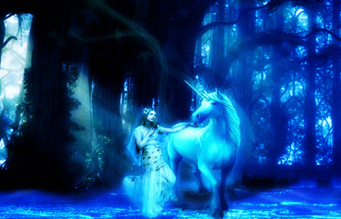 Princess with unicorn horse fairy tale story images for